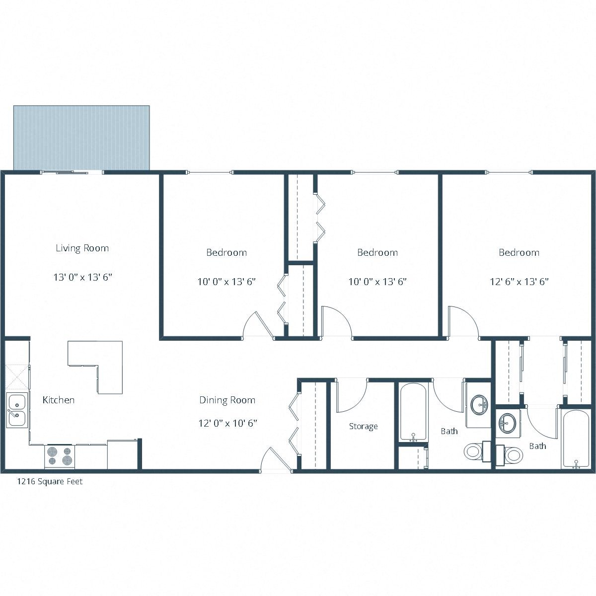 Sunwood Apartments | Three Bedroom Floor Plan A Sunwood Apartments | Three Bedroom Floor Plan A