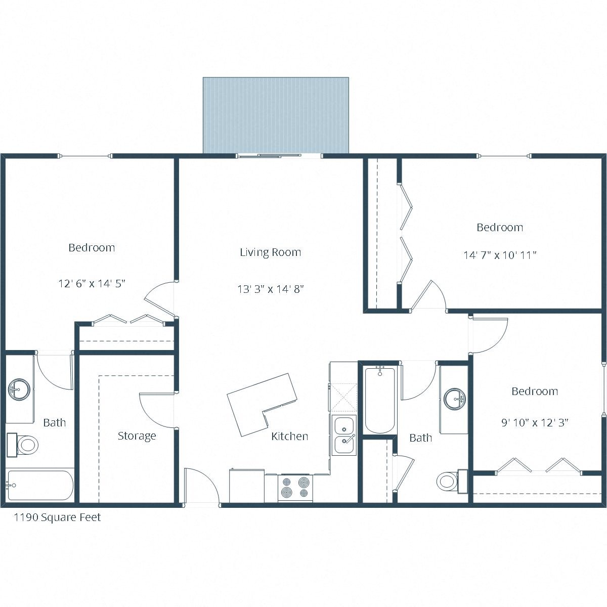 Sunwood Apartments | Three Bedroom Floor Plan C Sunwood Apartments | Three Bedroom Floor Plan C