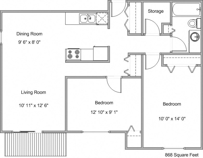 Westwood Estates Apartments | Two Bedroom Floor Plan B Westwood Estates Apartments | Two Bedroom Floor Plan B