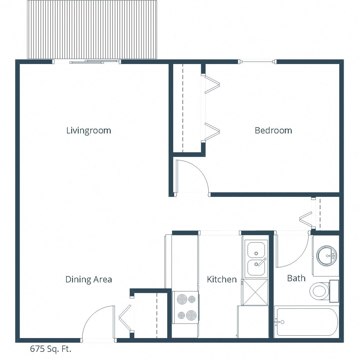 Deer Park Apartments | One Bedroom Floor Plan A Deer Park Apartments | One Bedroom Floor Plan A