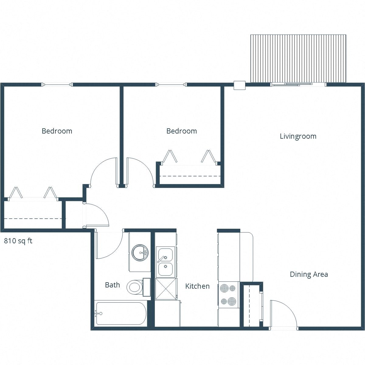 Deer Park Apartments | Two Bedroom Floor Plan A Deer Park Apartments | Two Bedroom Floor Plan A