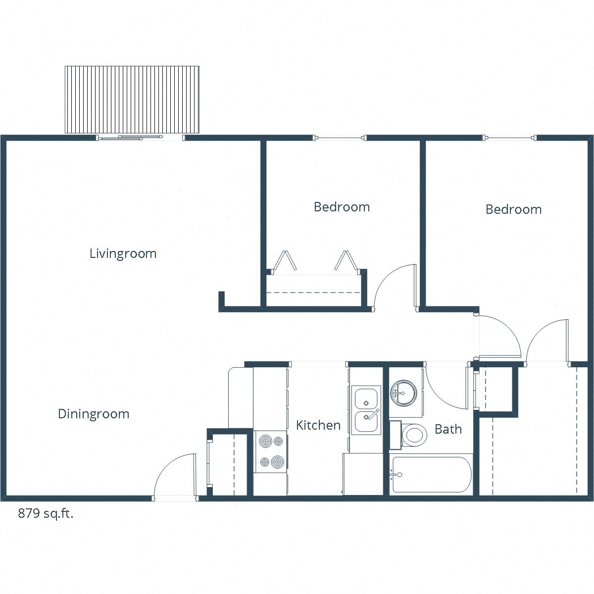 Deer Park Apartments | Two Bedroom Floor Plan C Deer Park Apartments | Two Bedroom Floor Plan C