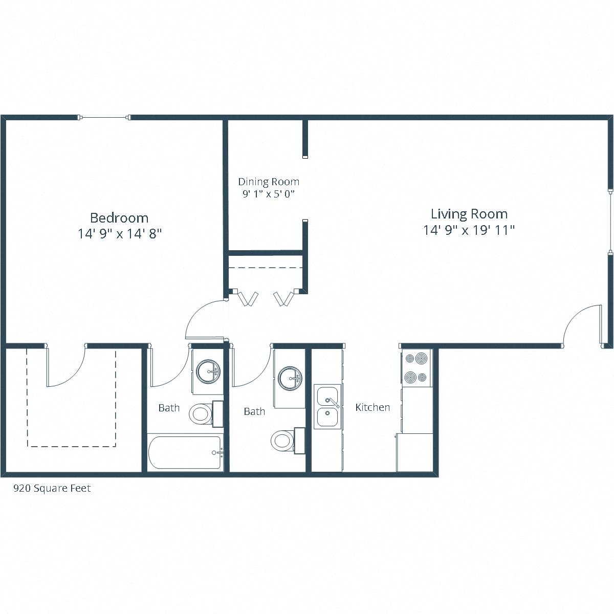 Echo Manor Apartments | One Bedroom Floor Plan Echo Manor Apartments | One Bedroom Floor Plan