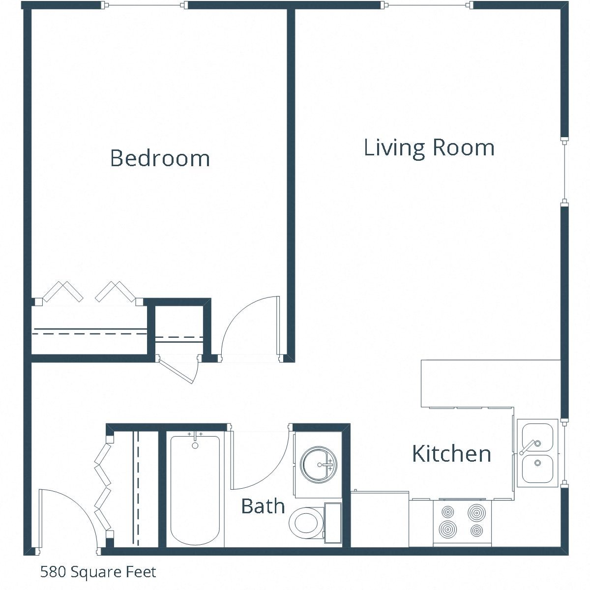 Hawthorn Apartments | One Bedroom Floor Plan Hawthorn Apartments | One Bedroom Floor Plan