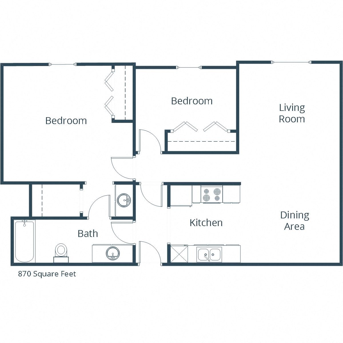 Hawthorn Apartments | Two Bedroom Floor Plan Hawthorn Apartments | Two Bedroom Floor Plan