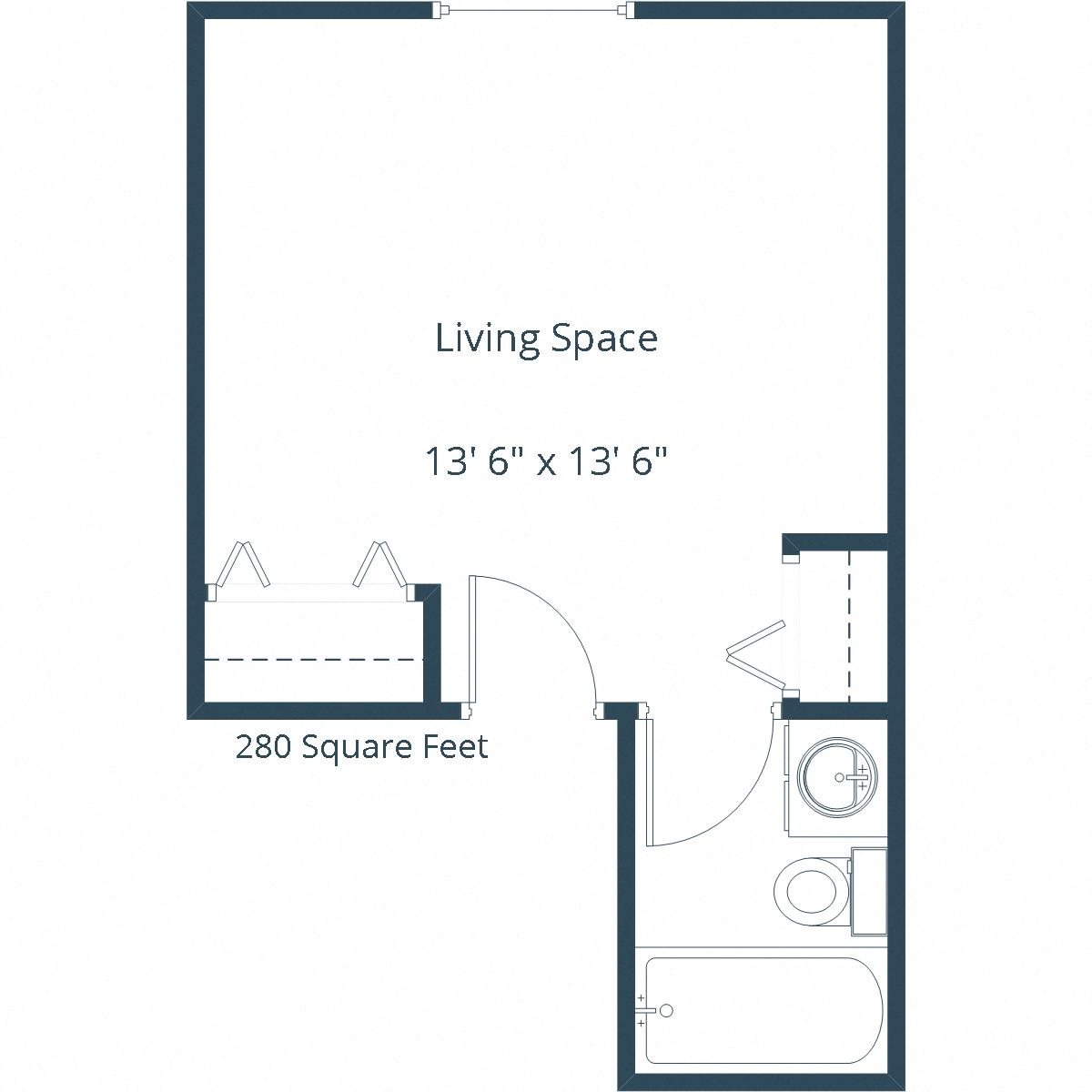 Pacific Park 1 Apartments | Studio Floor Plan Pacific Park 1 Apartments | Studio Floor Plan