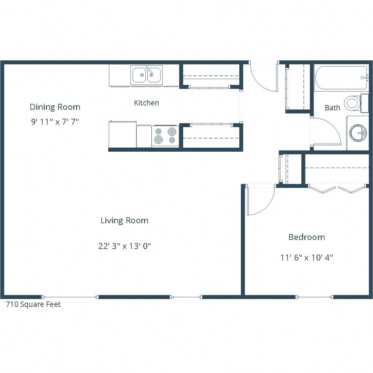 Pacific Park 1 Apartments | One Bedroom Floor Plan B Pacific Park 1 Apartments | One Bedroom Floor Plan B