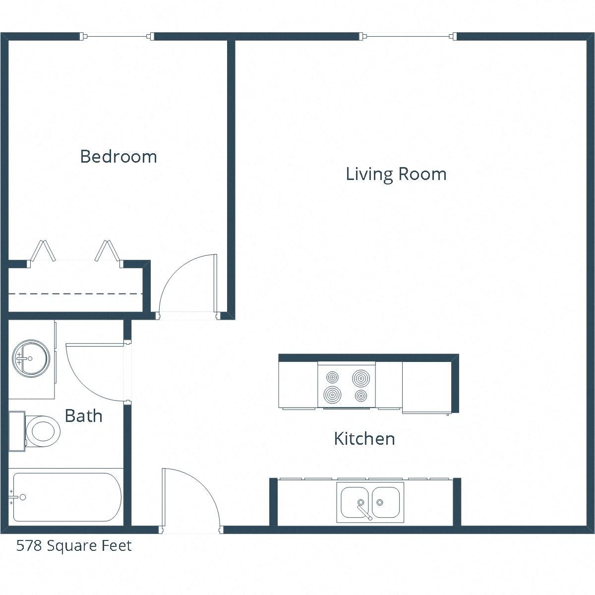 Pacific Park 2 Apartments | One Bedroom Floor Plan Pacific Park 2 Apartments | One Bedroom Floor Plan