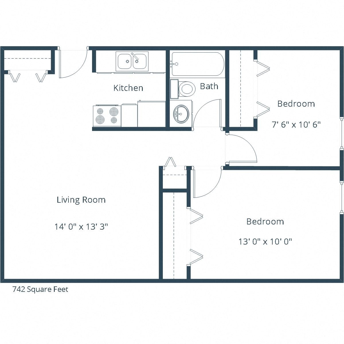 Pacific Park 2 Apartments | Two Bedroom Floor Plan B Pacific Park 2 Apartments | Two Bedroom Floor Plan B
