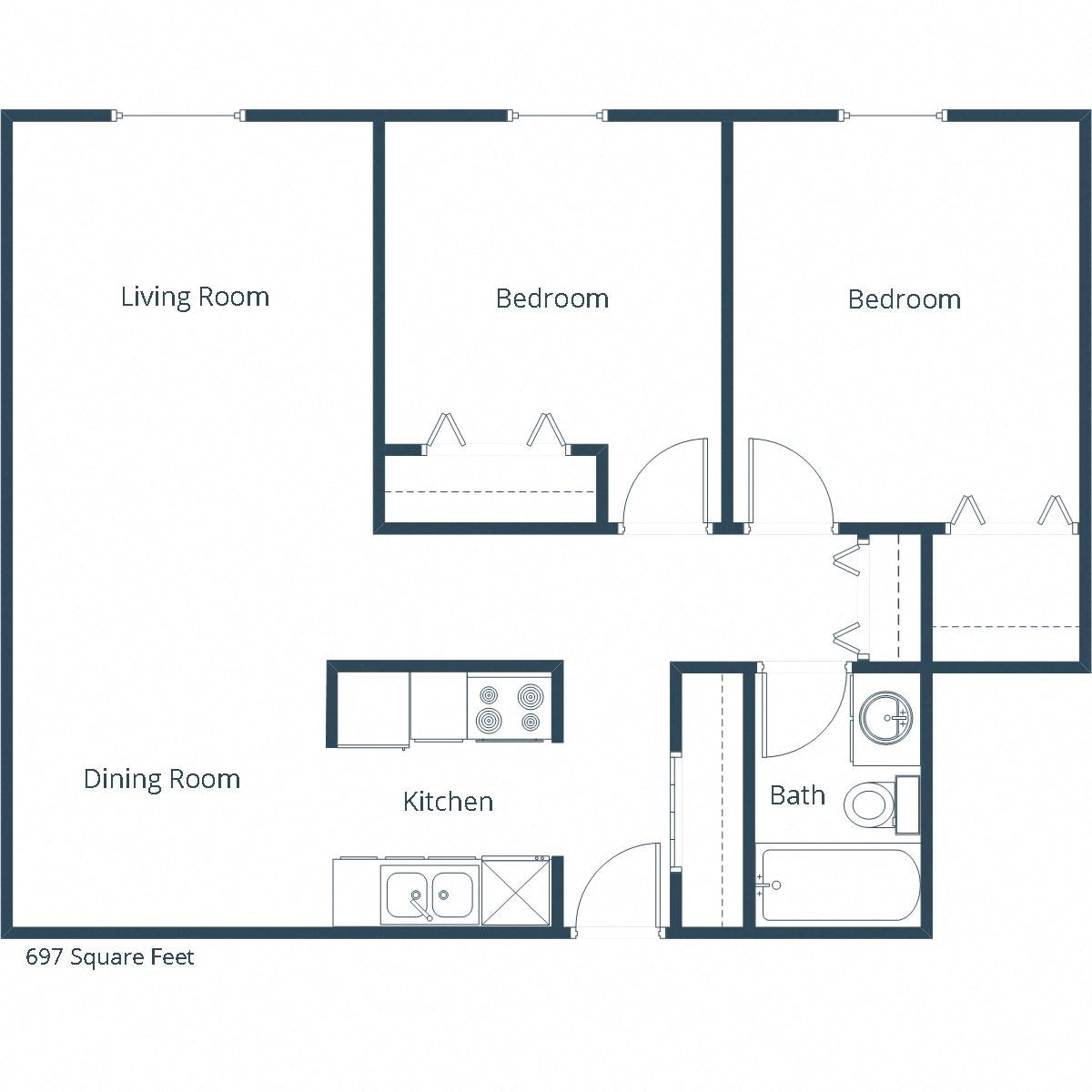 Pacific Park 2 Apartments | Two Bedroom Floor Plan C Pacific Park 2 Apartments | Two Bedroom Floor Plan C