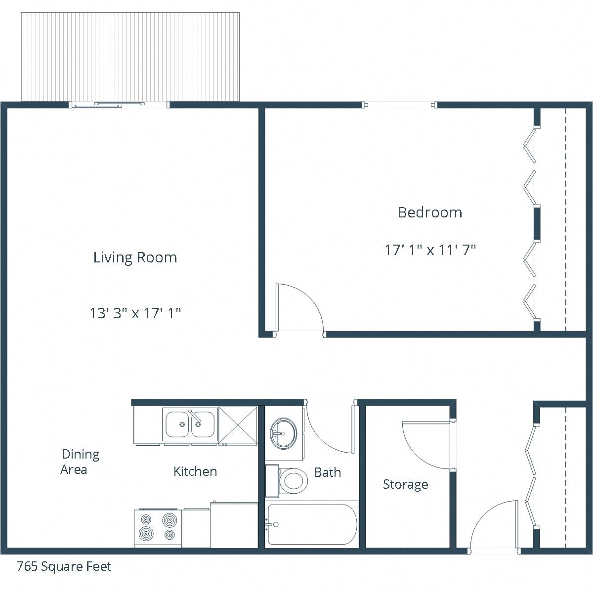 Patricia Ann Apartments | One Bedroom Floor Plan C Patricia Ann Apartments | One Bedroom Floor Plan C