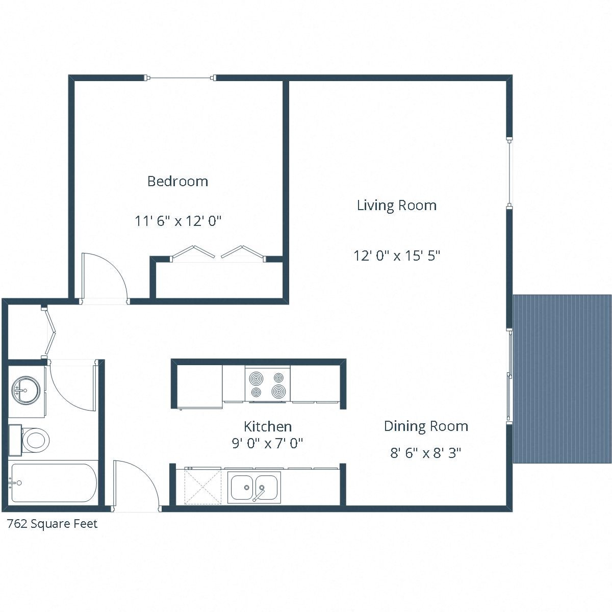 Country Club Apartments | One Bedroom Floor Plan Country Club Apartments | One Bedroom Floor Plan