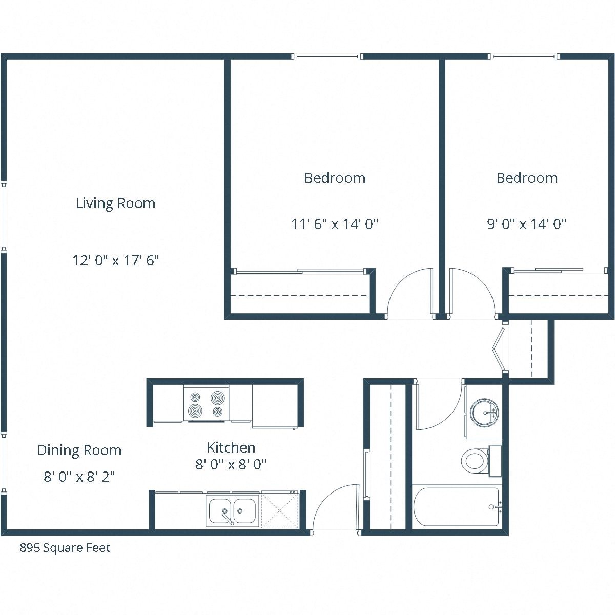 Country Club Apartments | Two Bedroom Floor Plan A Country Club Apartments | Two Bedroom Floor Plan A