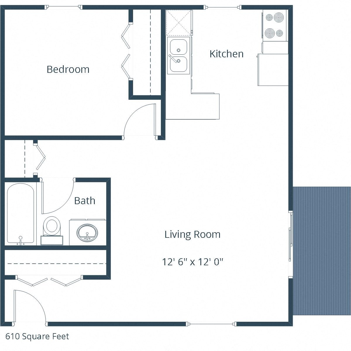 Huntington Apartments | One Bedroom Floor Plan Huntington Apartments | One Bedroom Floor Plan
