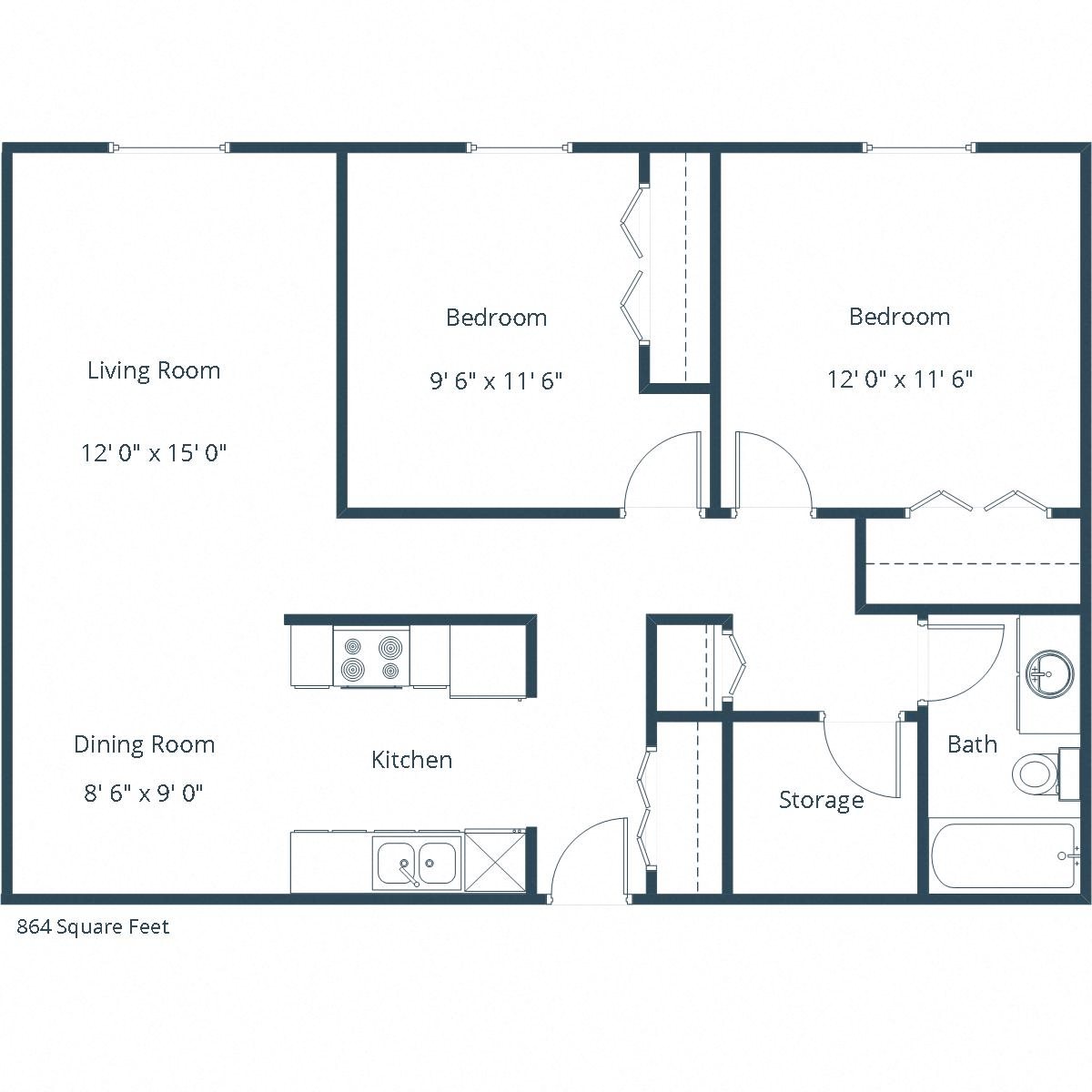 Long Island Apartments | Two Bedroom Floor Plan A Long Island Apartments | Two Bedroom Floor Plan A