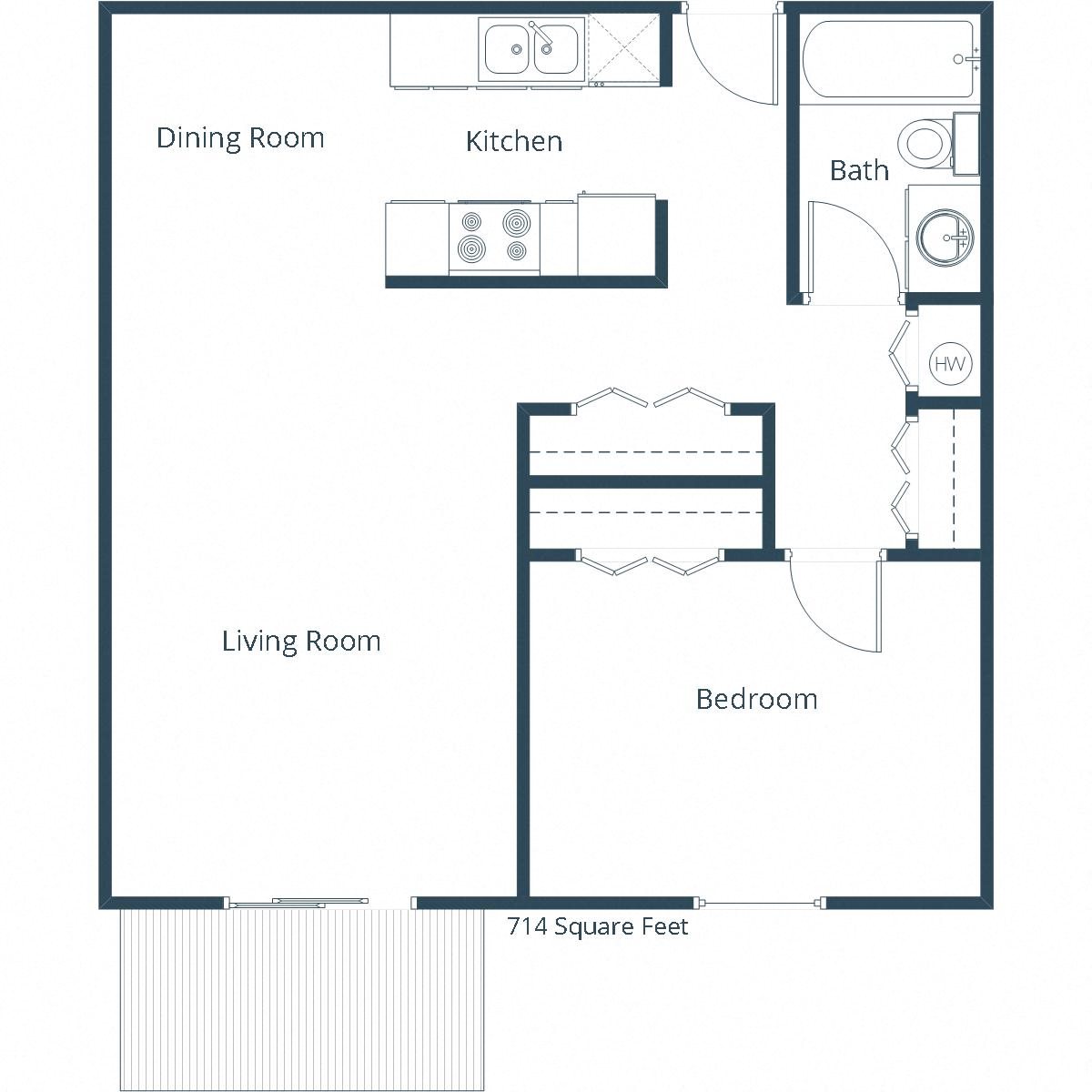 West Oak Apartments | One Bedroom Floor Plan A West Oak Apartments | One Bedroom Floor Plan A