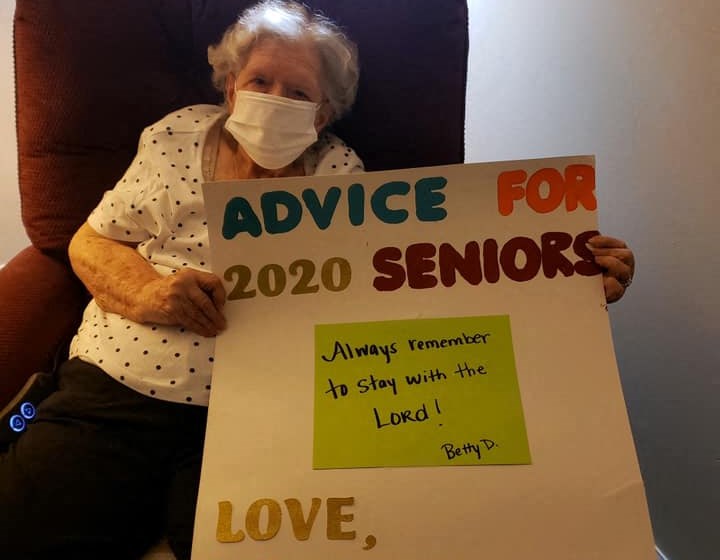 Advice For 2020 Seniors Sign Board at Savannah Court of Camilla, Camilla, GA