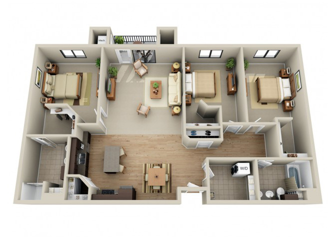 3x2 floor plan