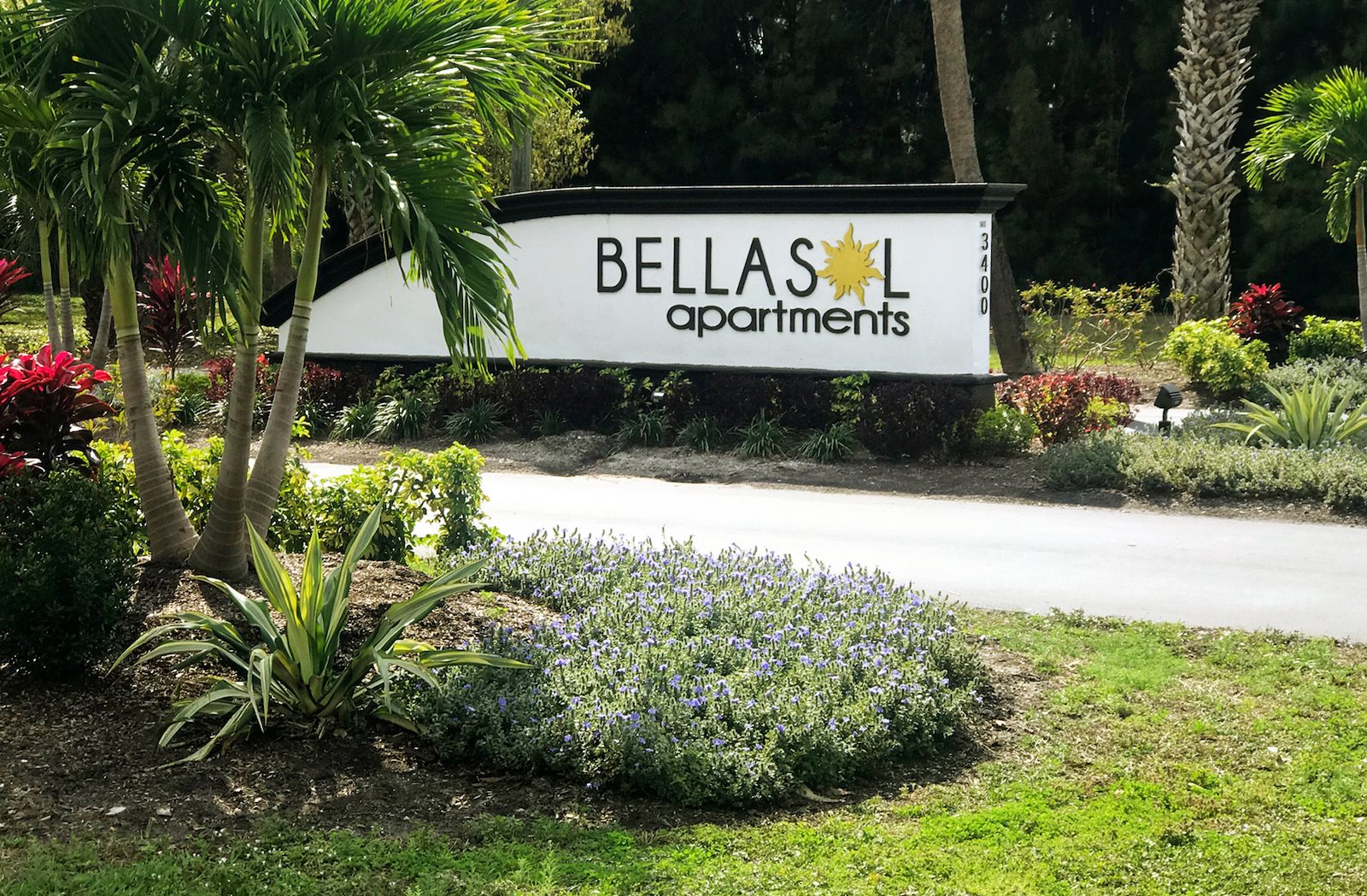 Bellasol Apartments entrance sign
