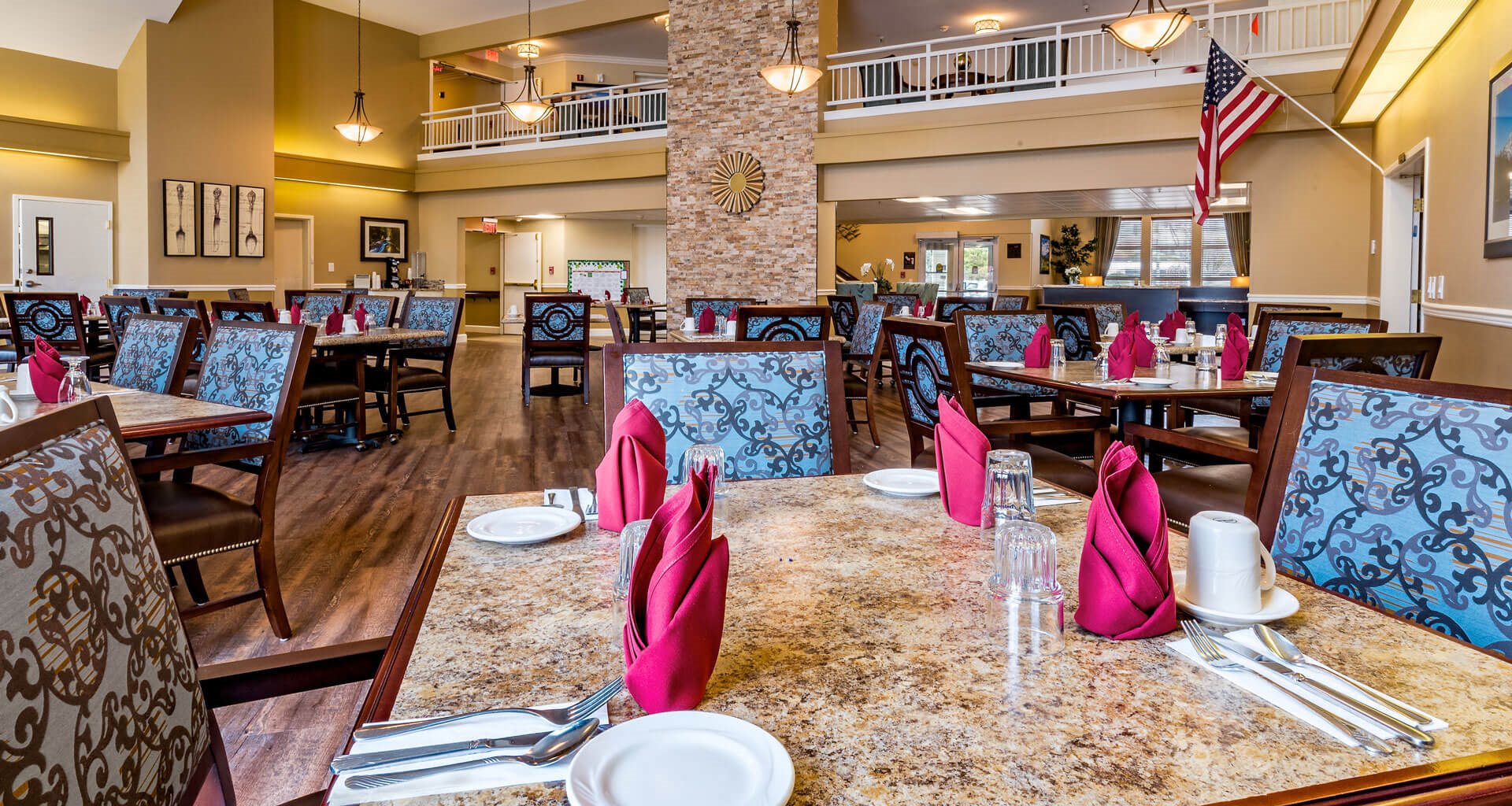 Eat-In Table With High Chairs In Clubhouse at Pacifica Senior Living Klamath Falls, Klamath Falls, OR, 97601