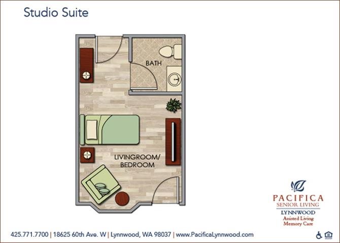 STUDIO SUITE FloorPlan STUDIO SUITE FloorPlan at Pacifica Senior Living Lynnwood, Washington, 98037