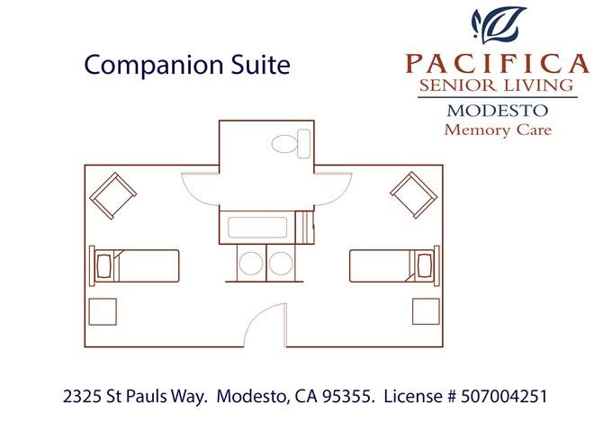 Companion Suite Floor Plan Companion Suite Floor Plan at Pacifica Senior Living Modesto, California