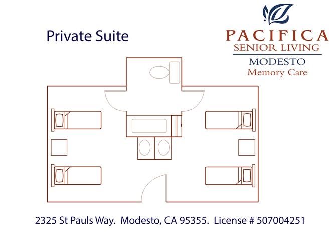 Private Suite B Floor Plan Private Suite B Floor Plan at Pacifica Senior Living Modesto, Modesto, CA