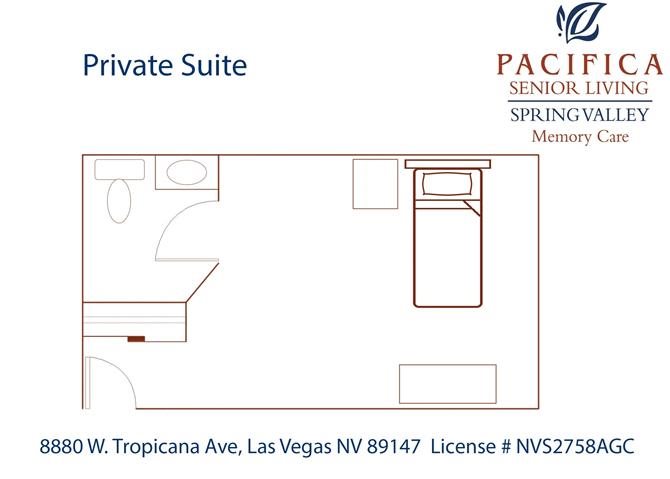 Private Suite Floor Plan Private Suite Floor Plan at Pacifica Senior Living Spring Valley, Las Vegas, NV