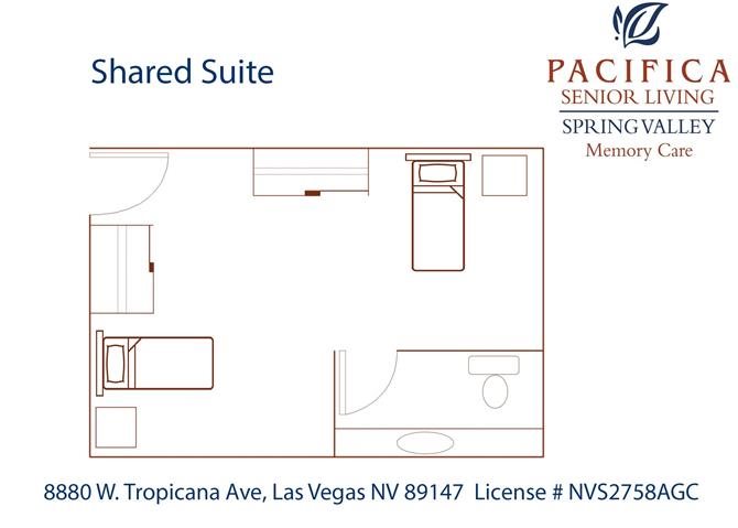 Shared Suite Floor Plan Shared Suite Floor Plan at Pacifica Senior Living Spring Valley, Las Vegas, 89147