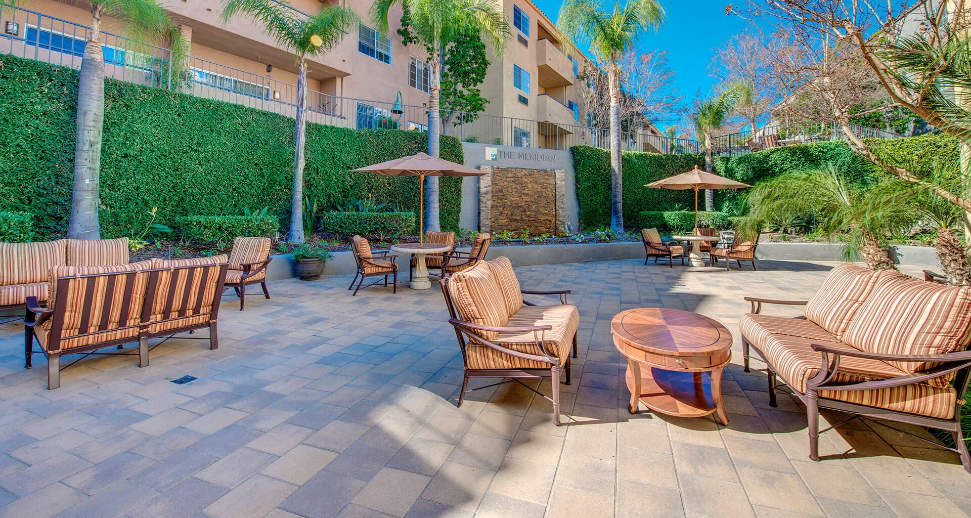 Courtyard Patio With Ample Sitting at Meridian at Anaheim Hills, Anaheim, California