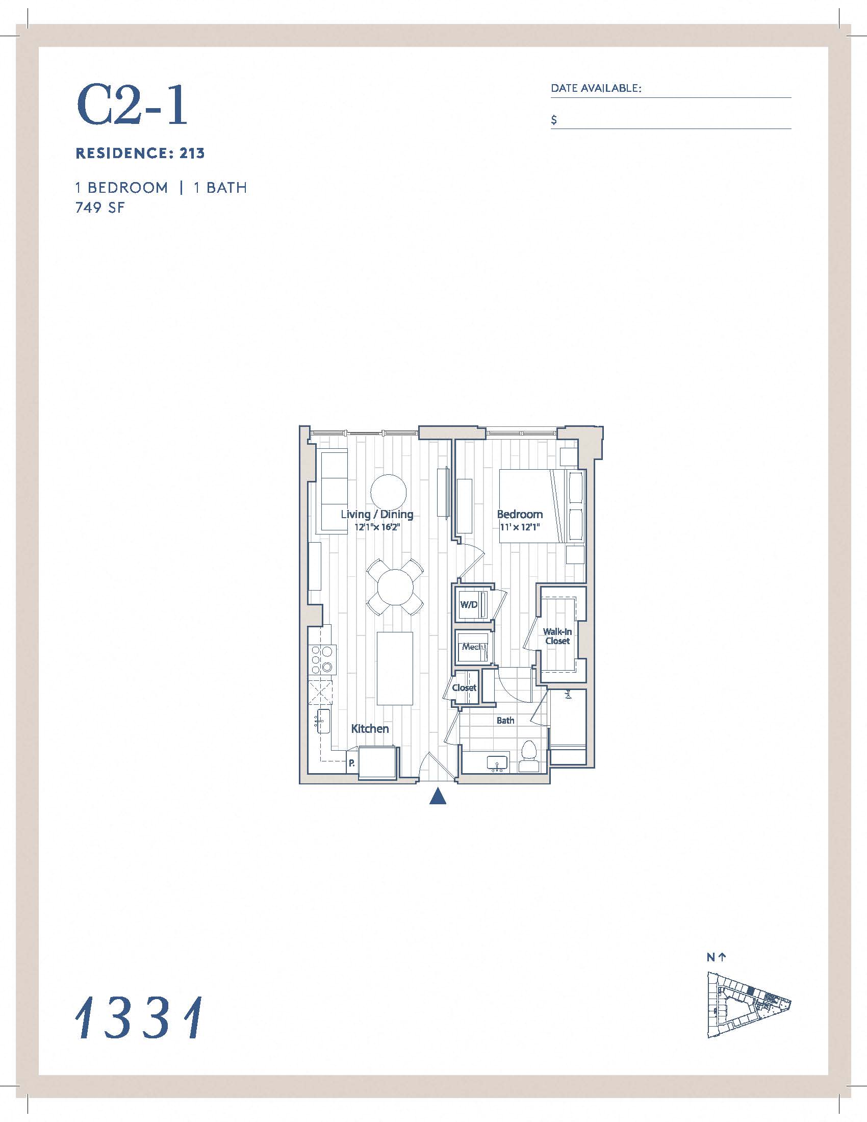 Floor plan of apartment 0213