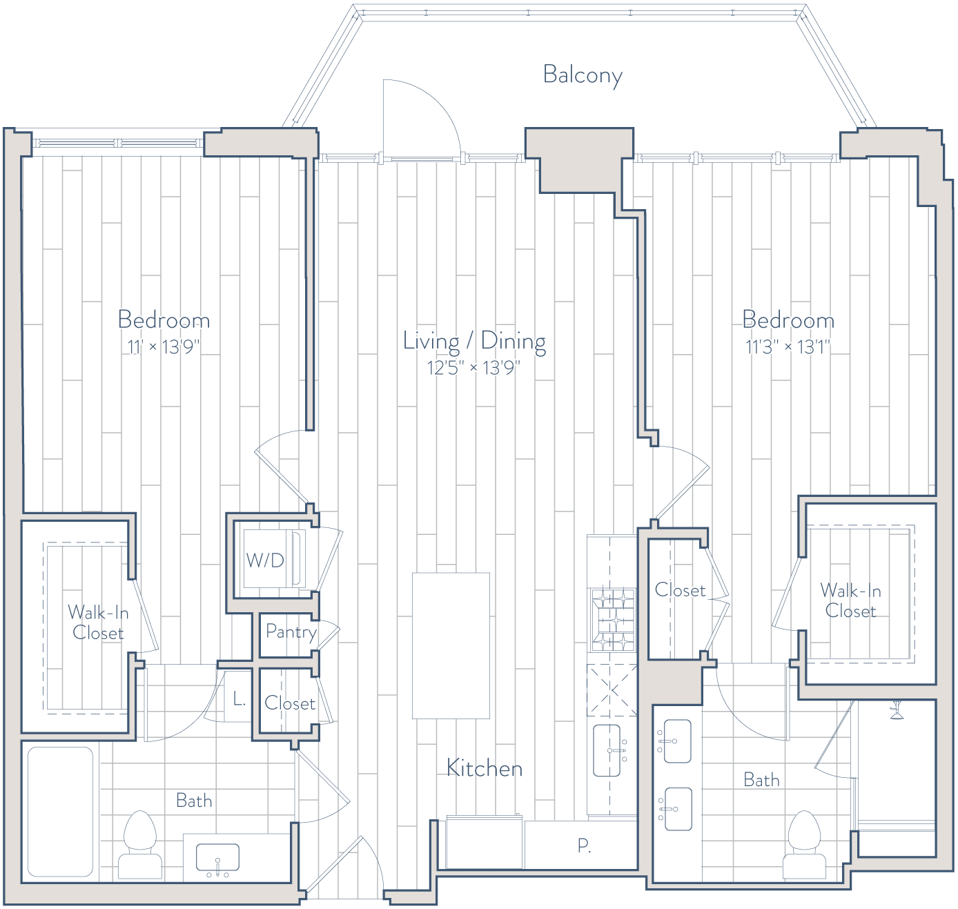 Floor plan of apartment 1136