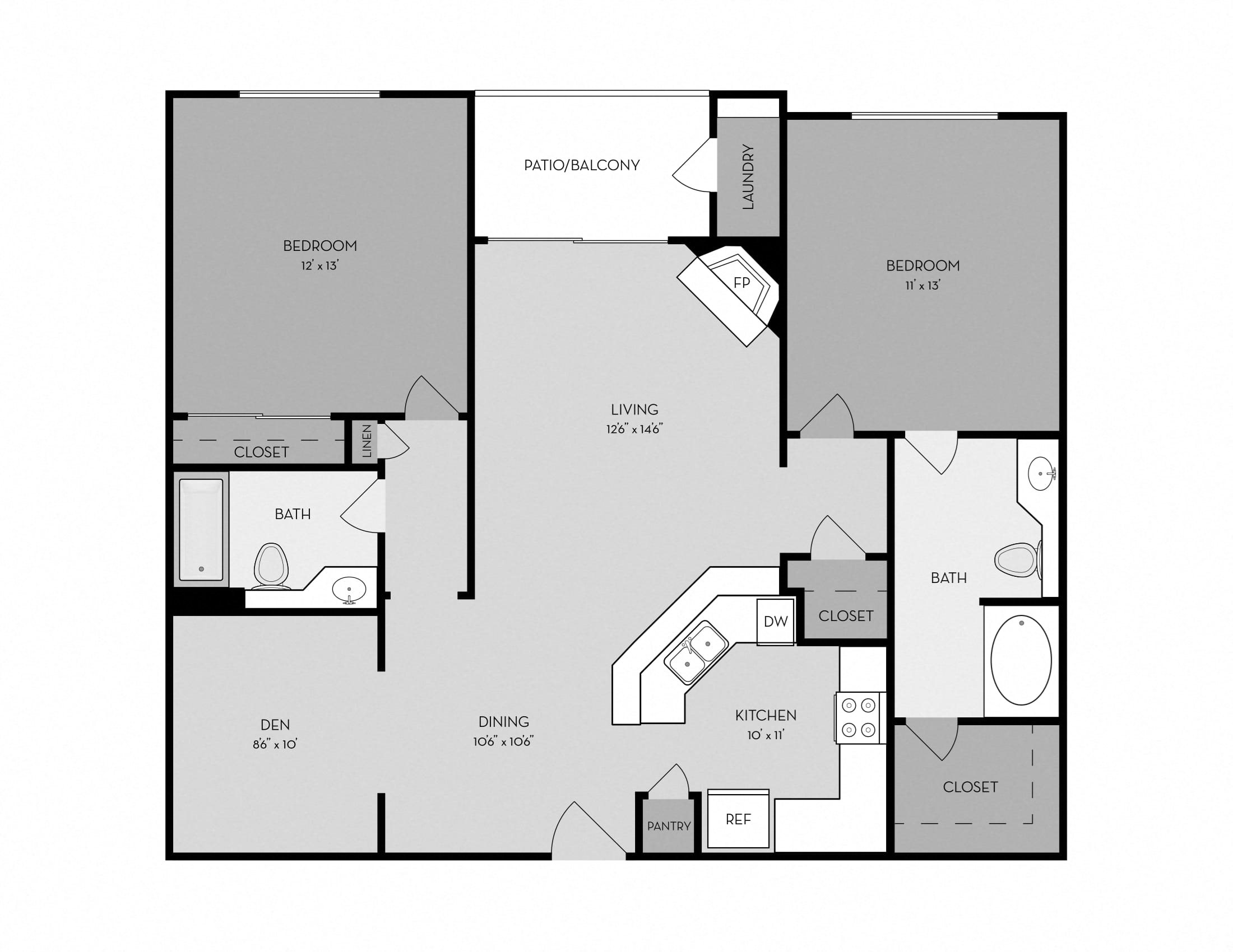 Emerald 2 Bed - 2 Bath |1,117 sq. ft.