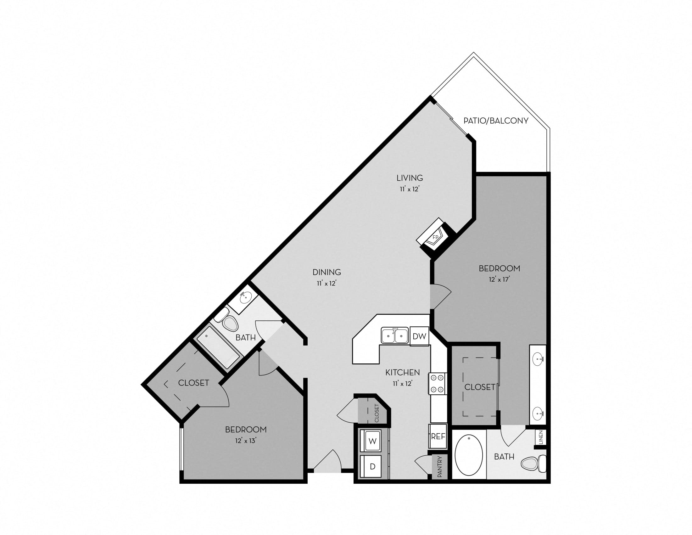Opal 2 Bed - 2 Bath |1,210 sq. ft.