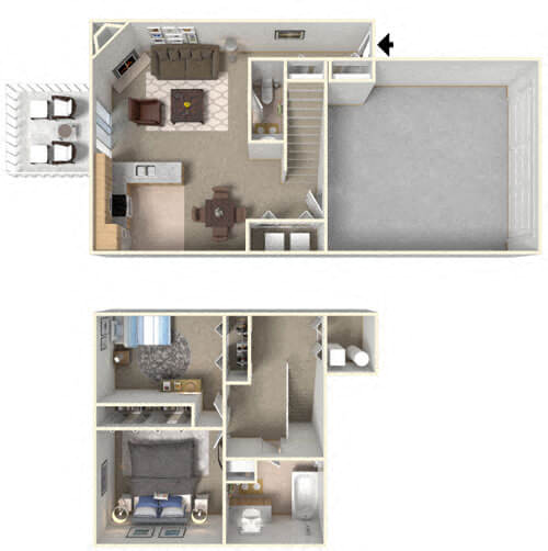 two bed townhome floor plan,two bed townhome floor plan