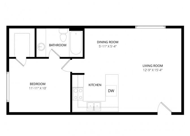 1 Bedroom LG floor plan