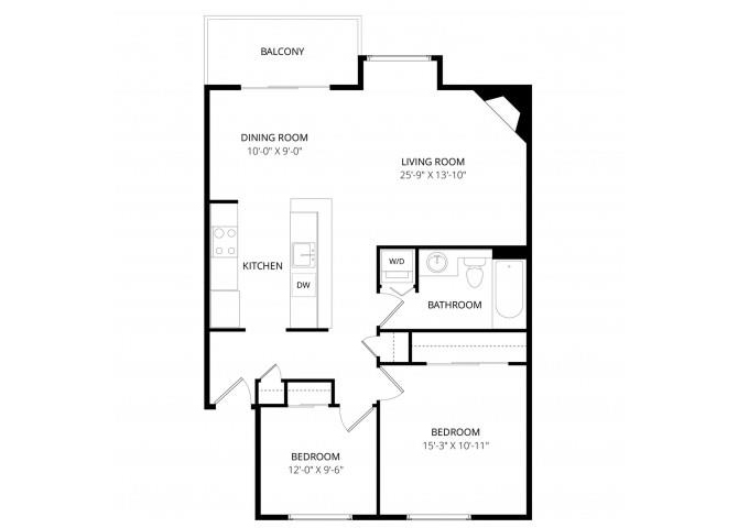 2 Bedroom floor plan