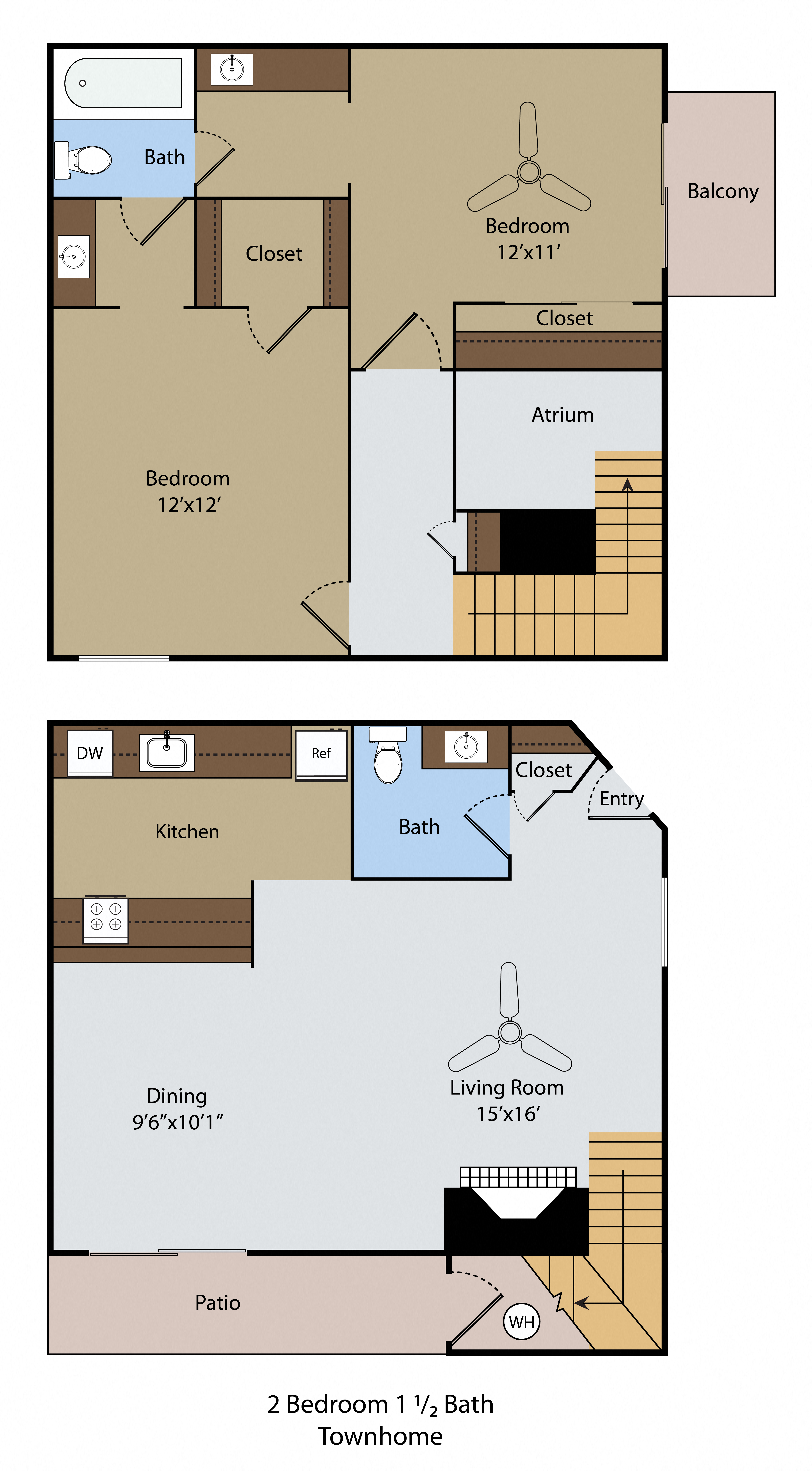 Floor Plans of Dove Creek Villas in Grapevine, TX