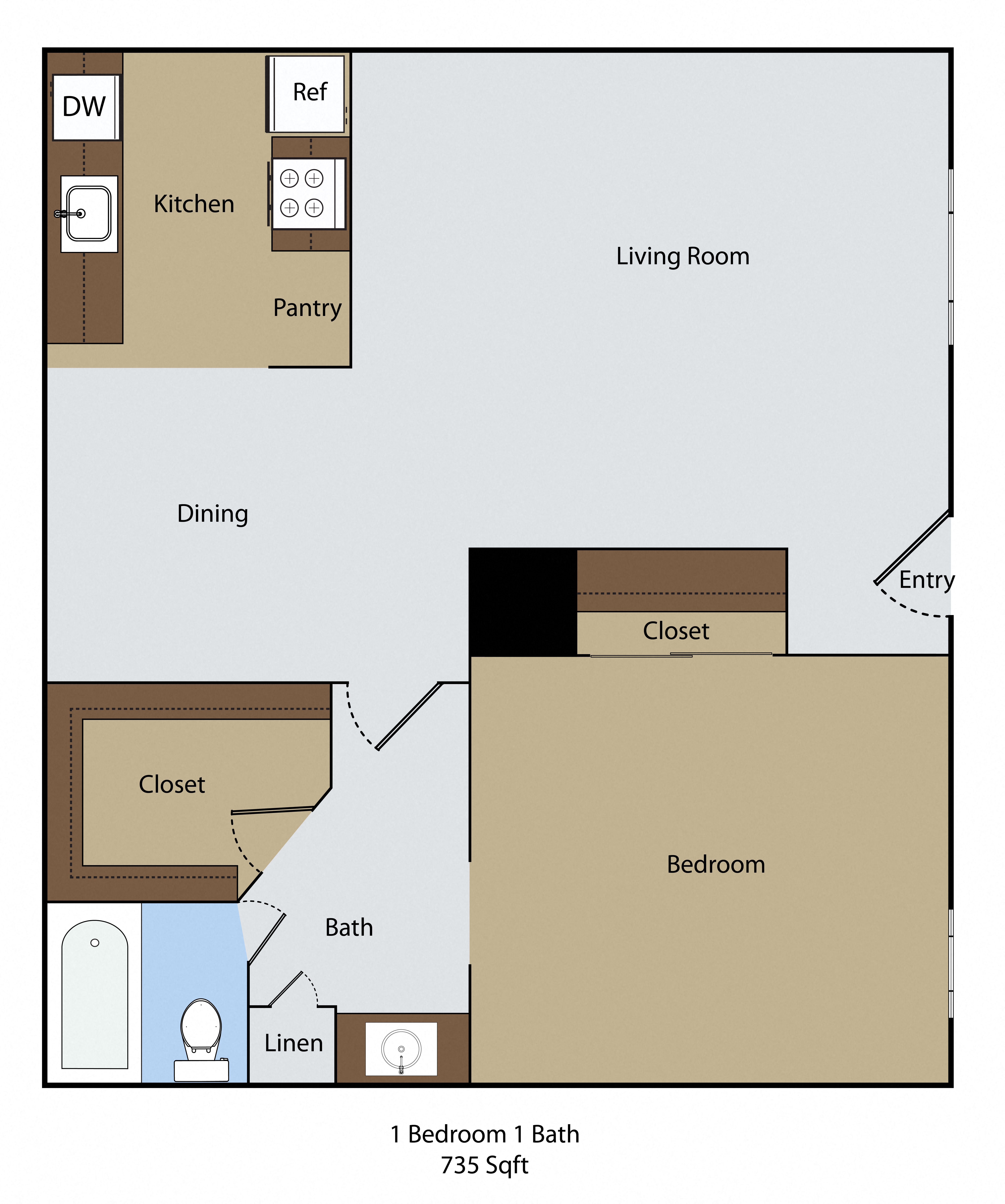 1 Bedroom 1 Bath