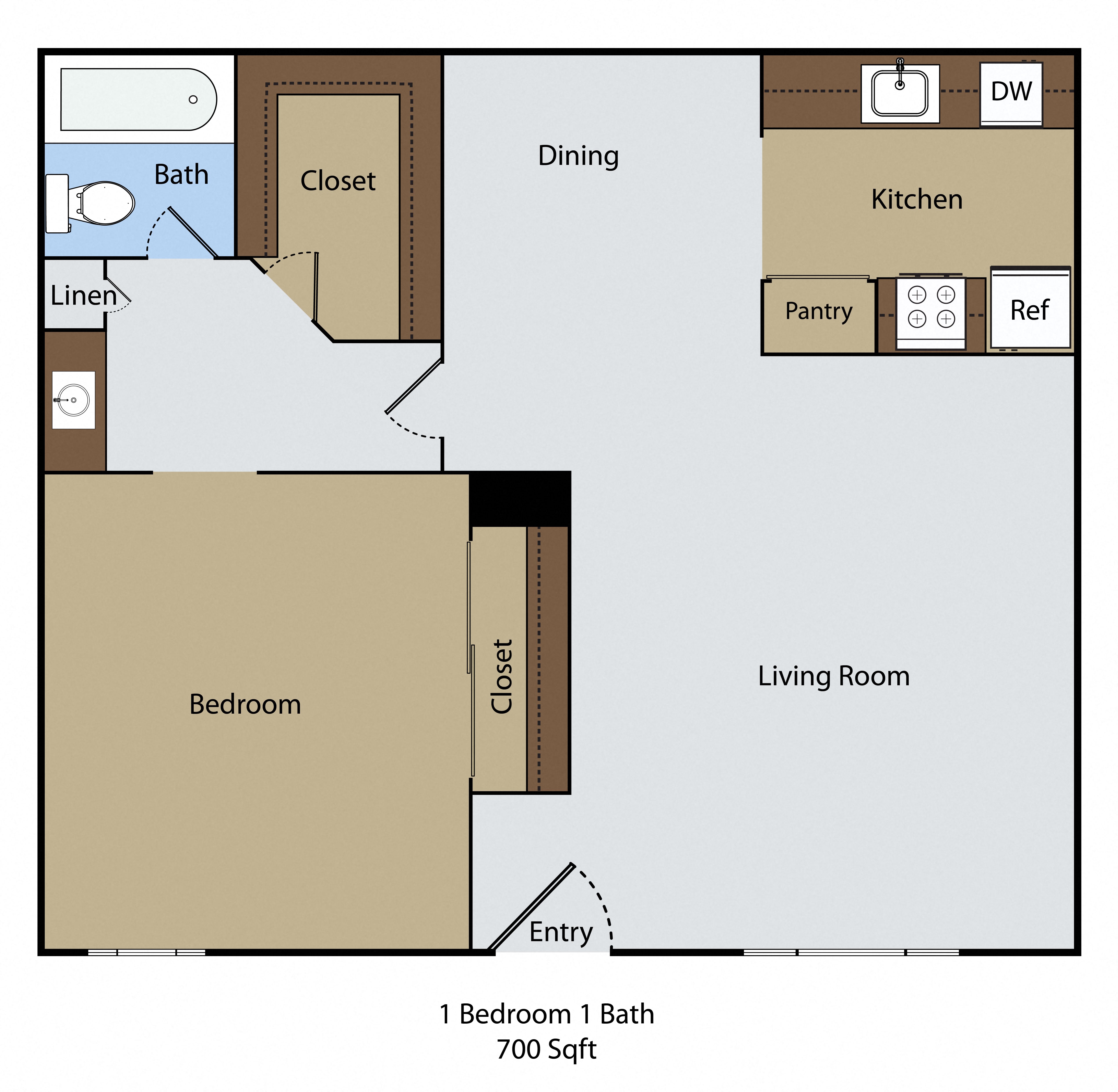 1 Bedroom 1 Bath