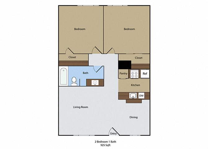 2 Bedroom 1 Bath
