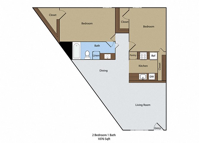 2 Bedroom 1 Bath