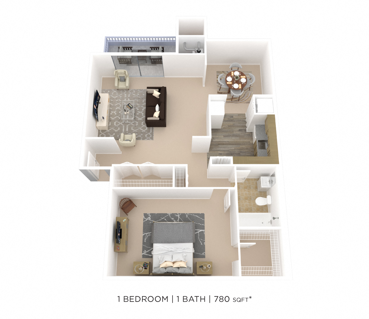 1 Bedroom floor plan